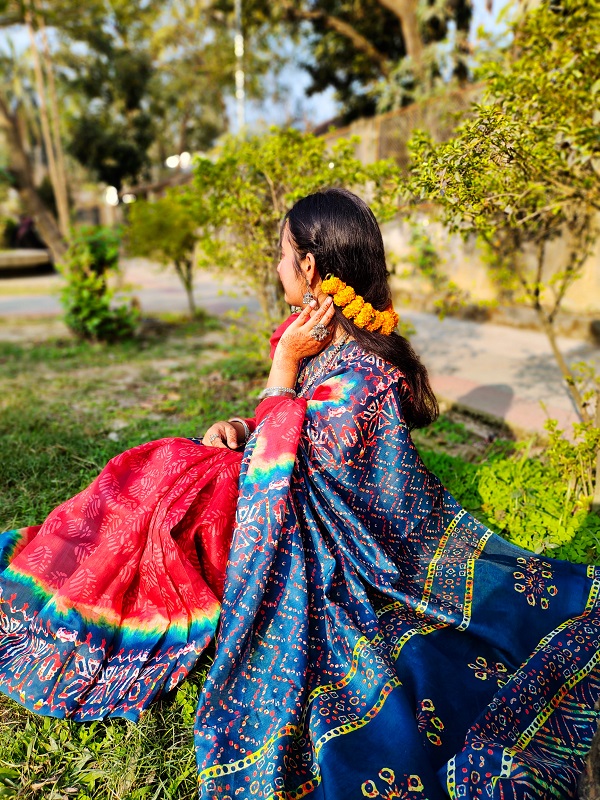 Digital Print Sharee with Blouse Piece - Image 9