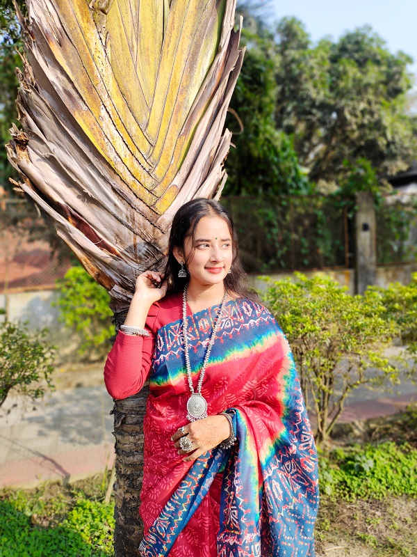 Digital Print Sharee with Blouse Piece - Image 4