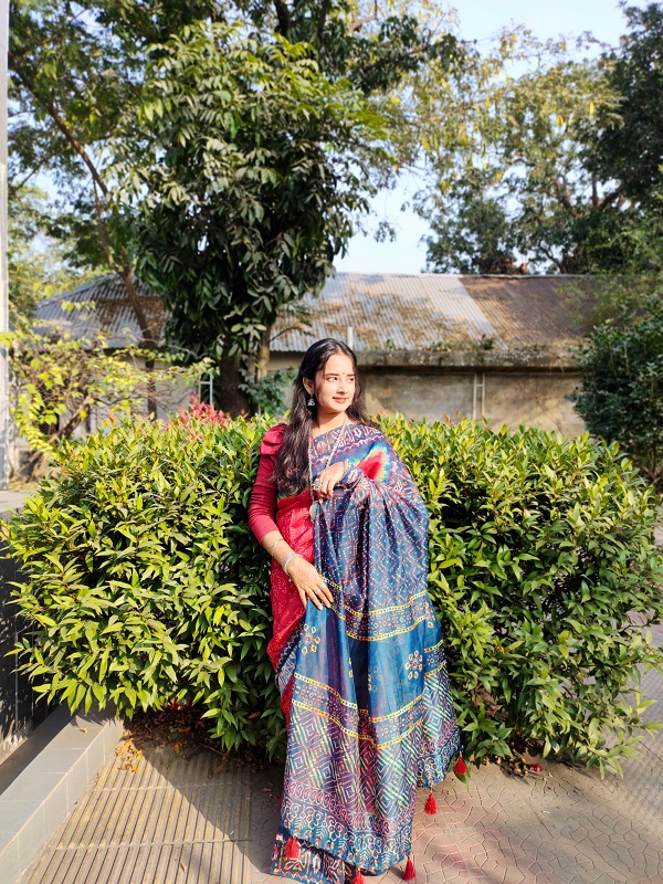 Digital Print Sharee with Blouse Piece - Image 6