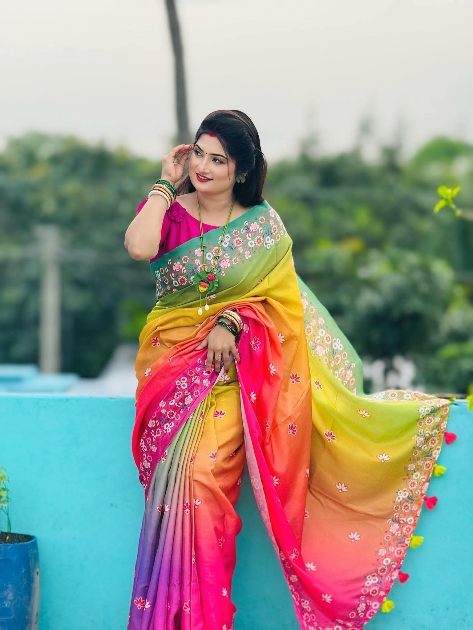 Stylish cotton share with blause pcs - Image 5