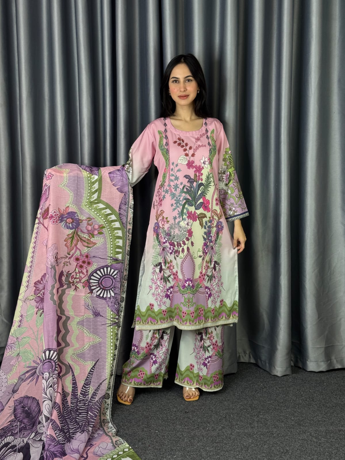 Digital Print Three Piece – Dubai Silk Edition