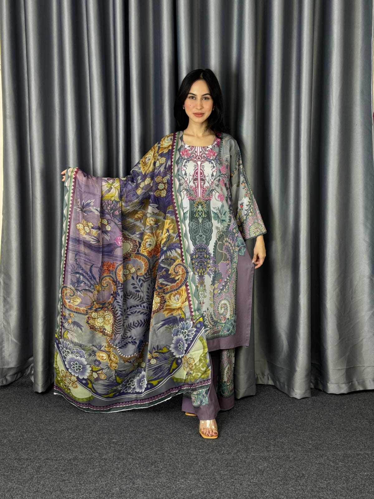 Digital Print Three Piece – Dubai Silk Edition