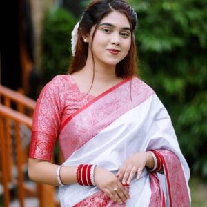 benaroshi katan saree with blouse piece